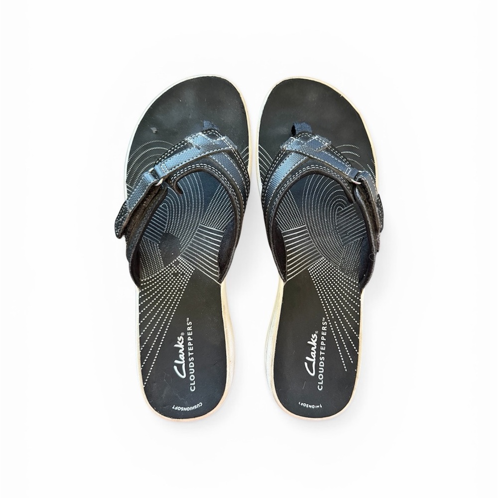 Clarks Cloudsteppers Black and White Sandals